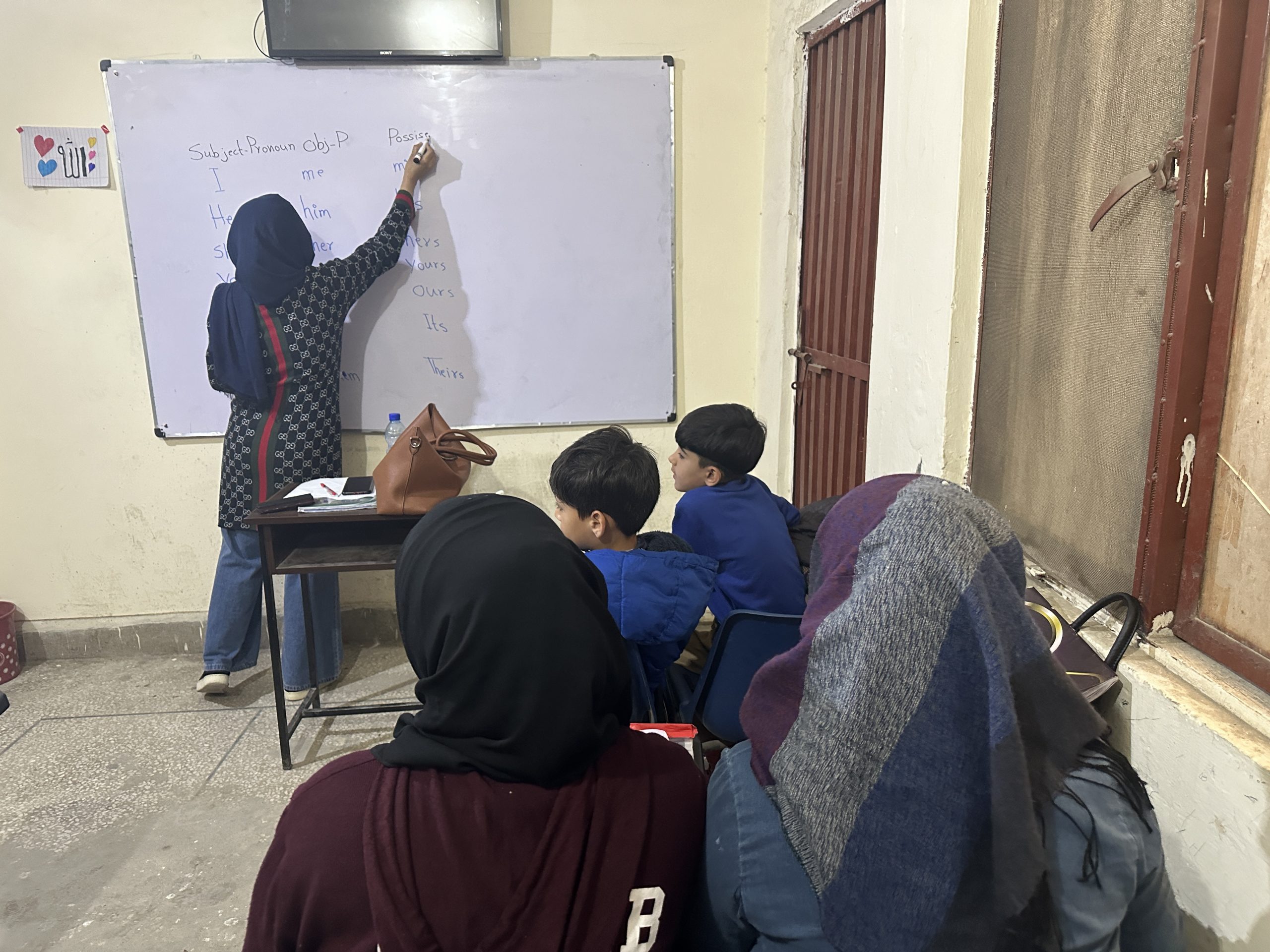 A school run by Afghan refugees for fellow refugees in Islamabad, Pakistan, financially supported by Right to Learn Afghanistan. Photo: Molly Thomas
